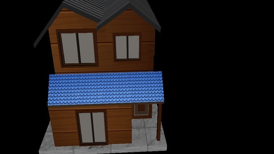 wood house 3D print model_1