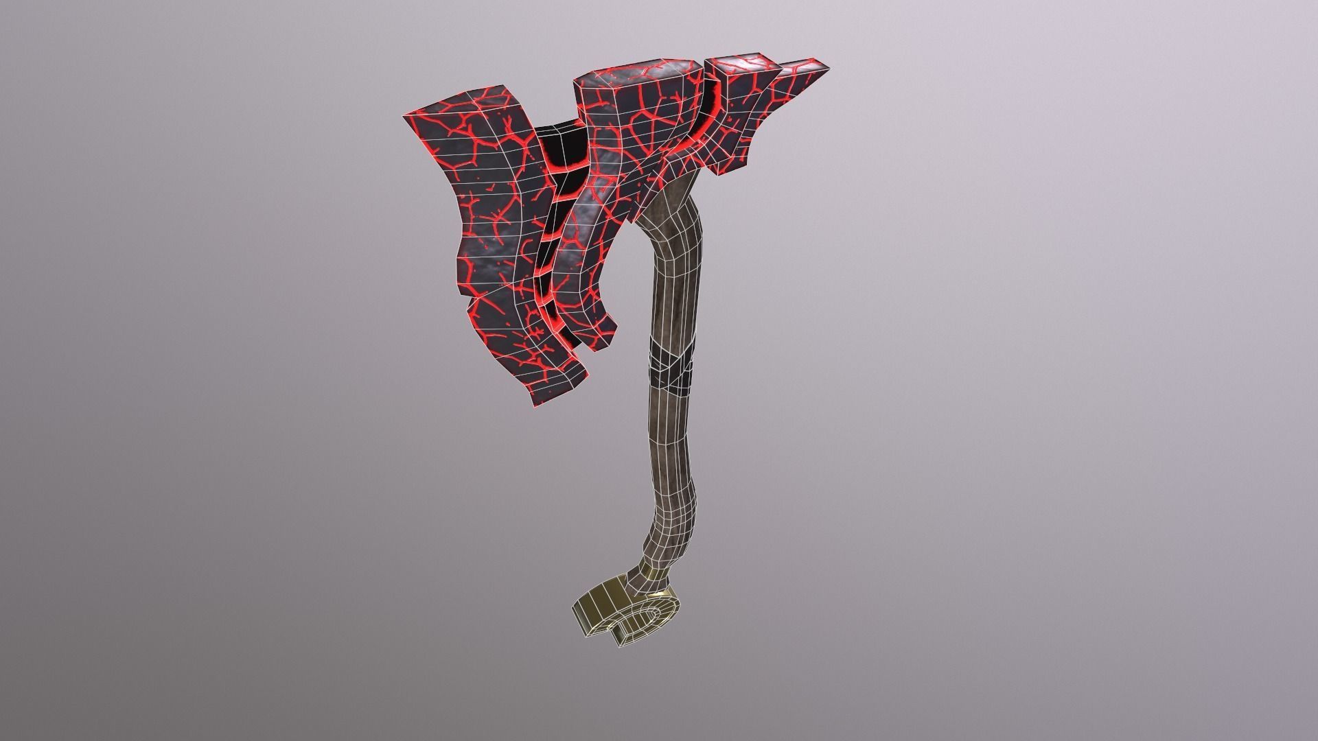 LavaAxe LowPoly PBR GameReady model two axes Low-poly 3D model_5