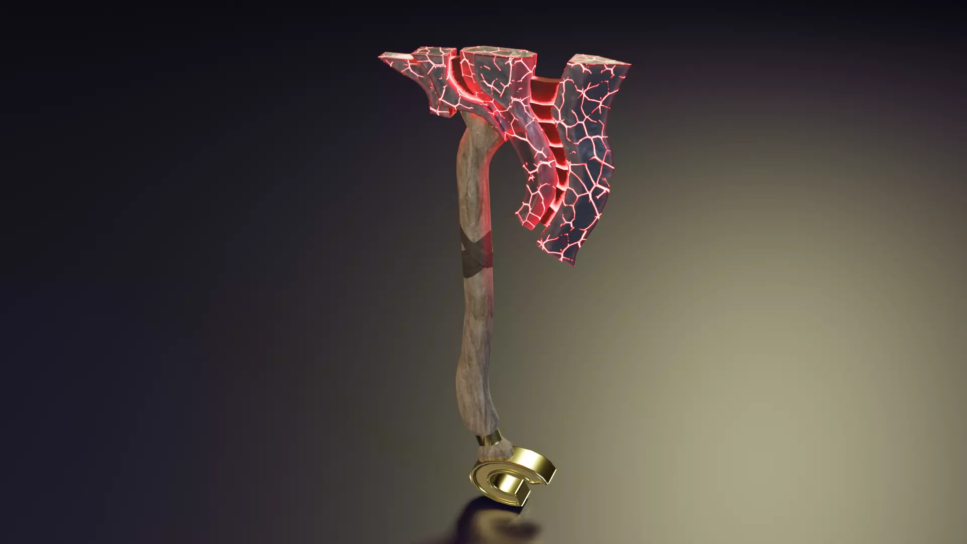 LavaAxe LowPoly PBR GameReady model two axes Low-poly 3D model_0