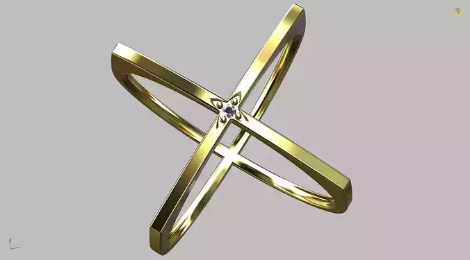 X Ring cross with diamonds