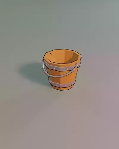 Stylized Bucket Low-poly 3D model