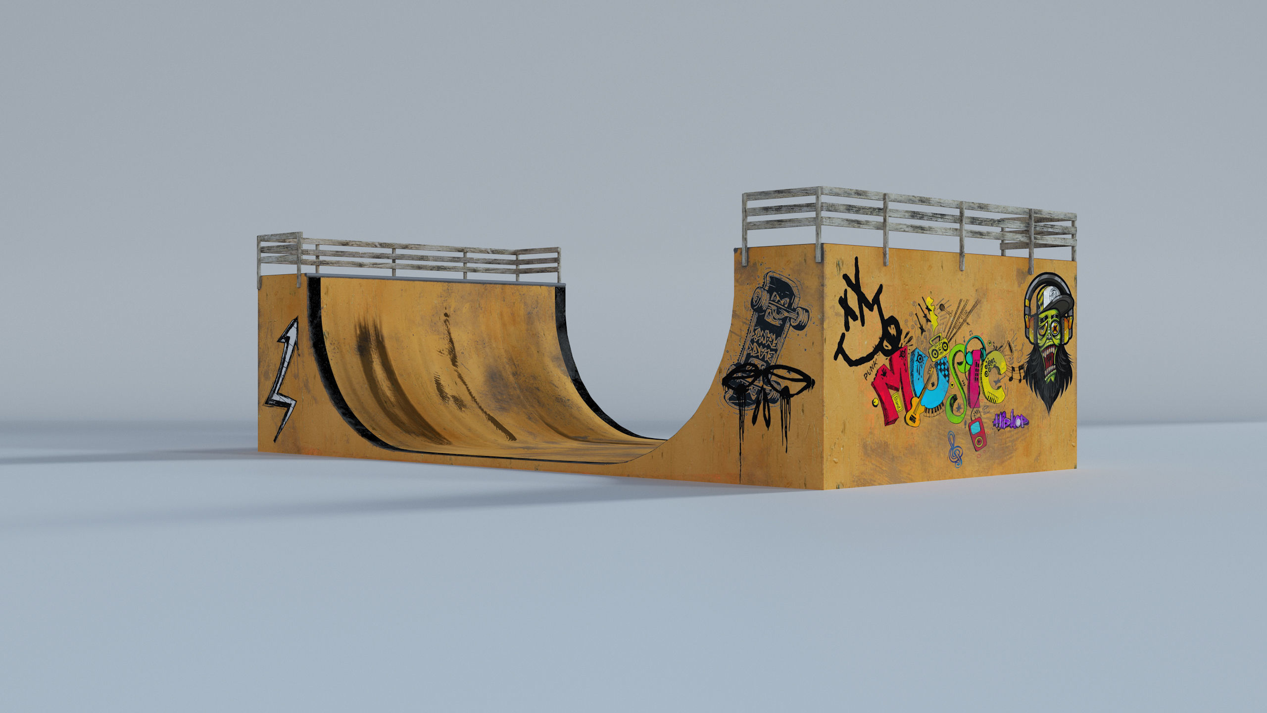 Skate Park Low-poly 3D model_31