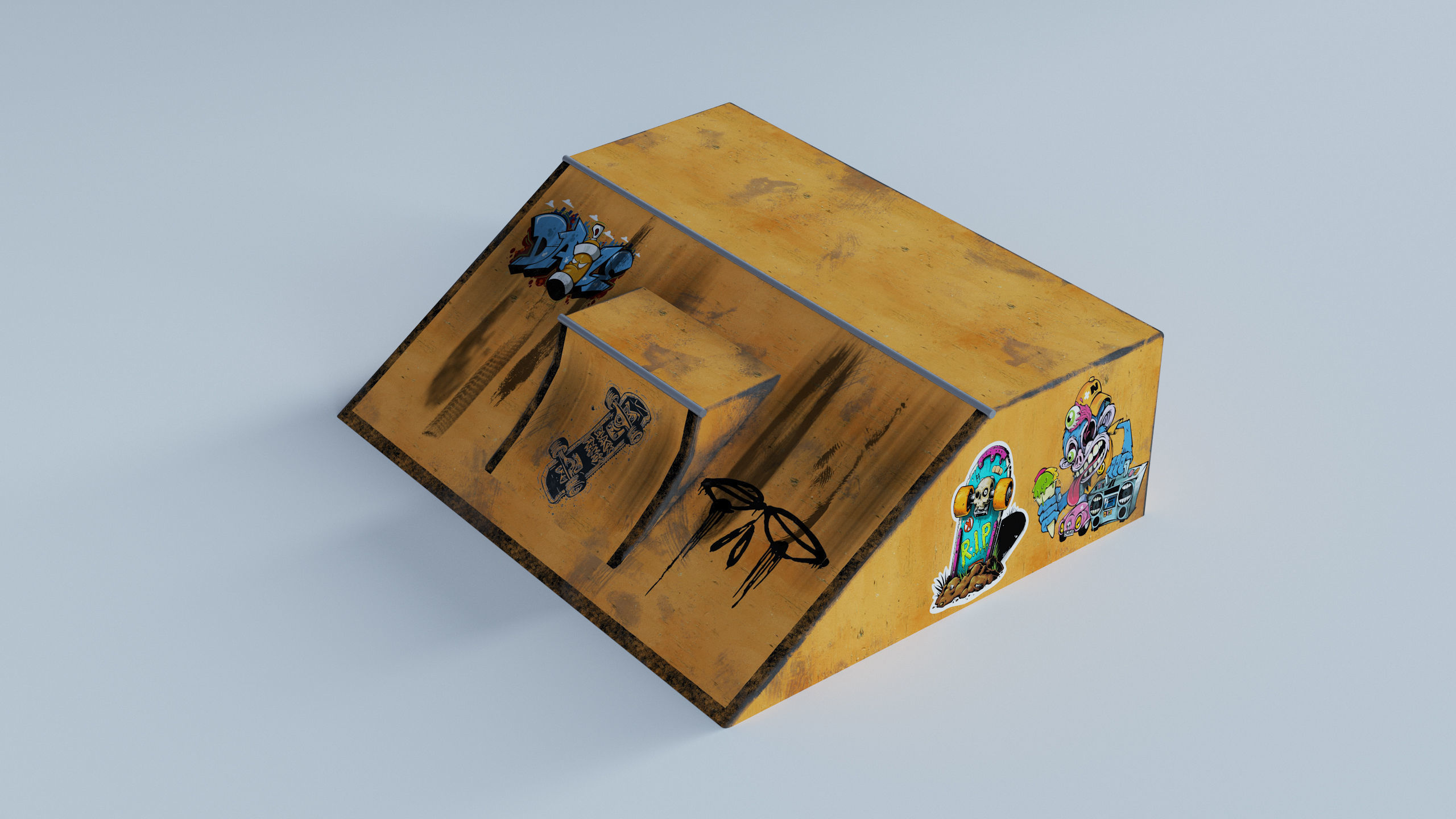 Skate Park Low-poly 3D model_6