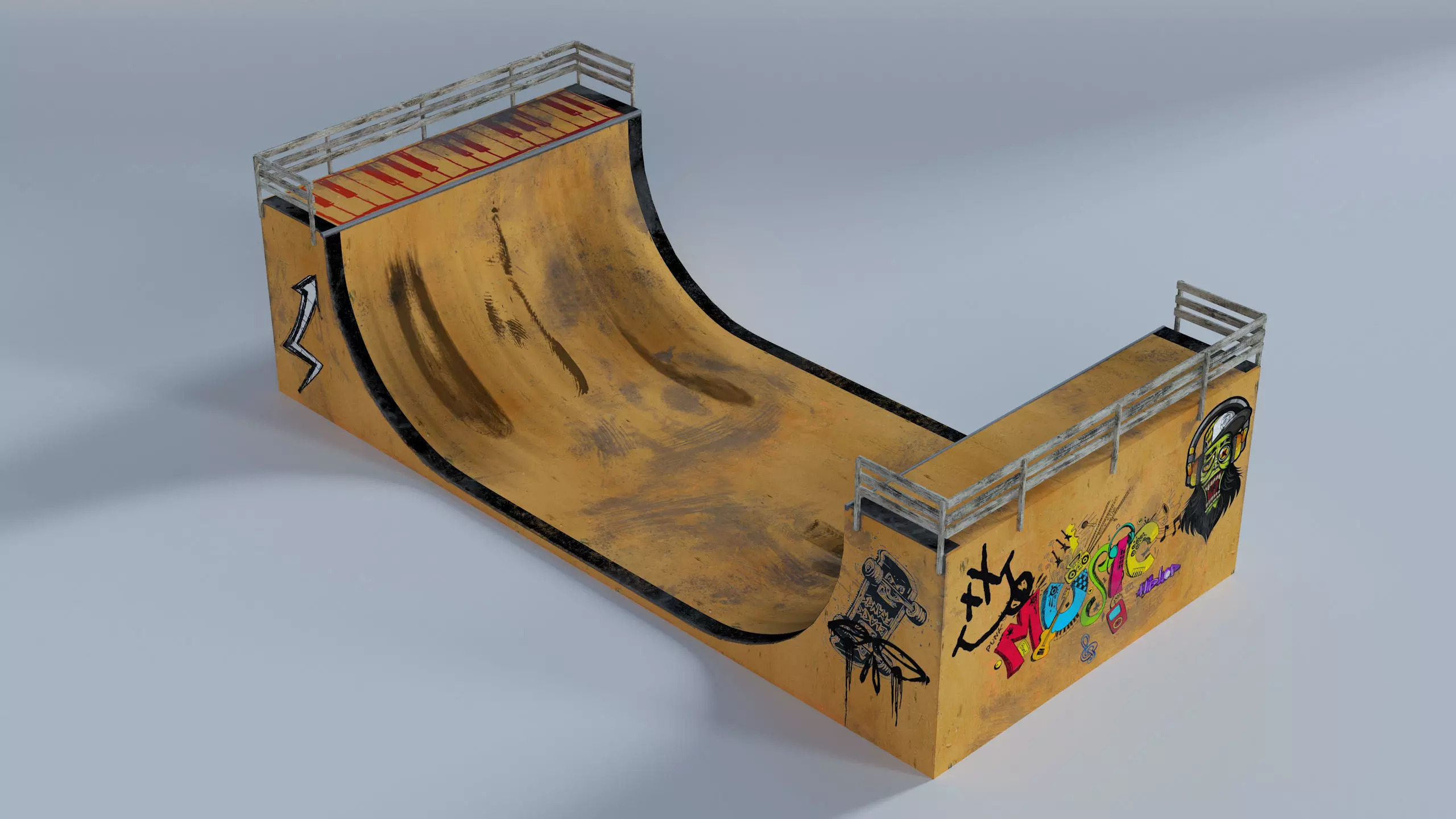 Skate Park Low-poly 3D model_0