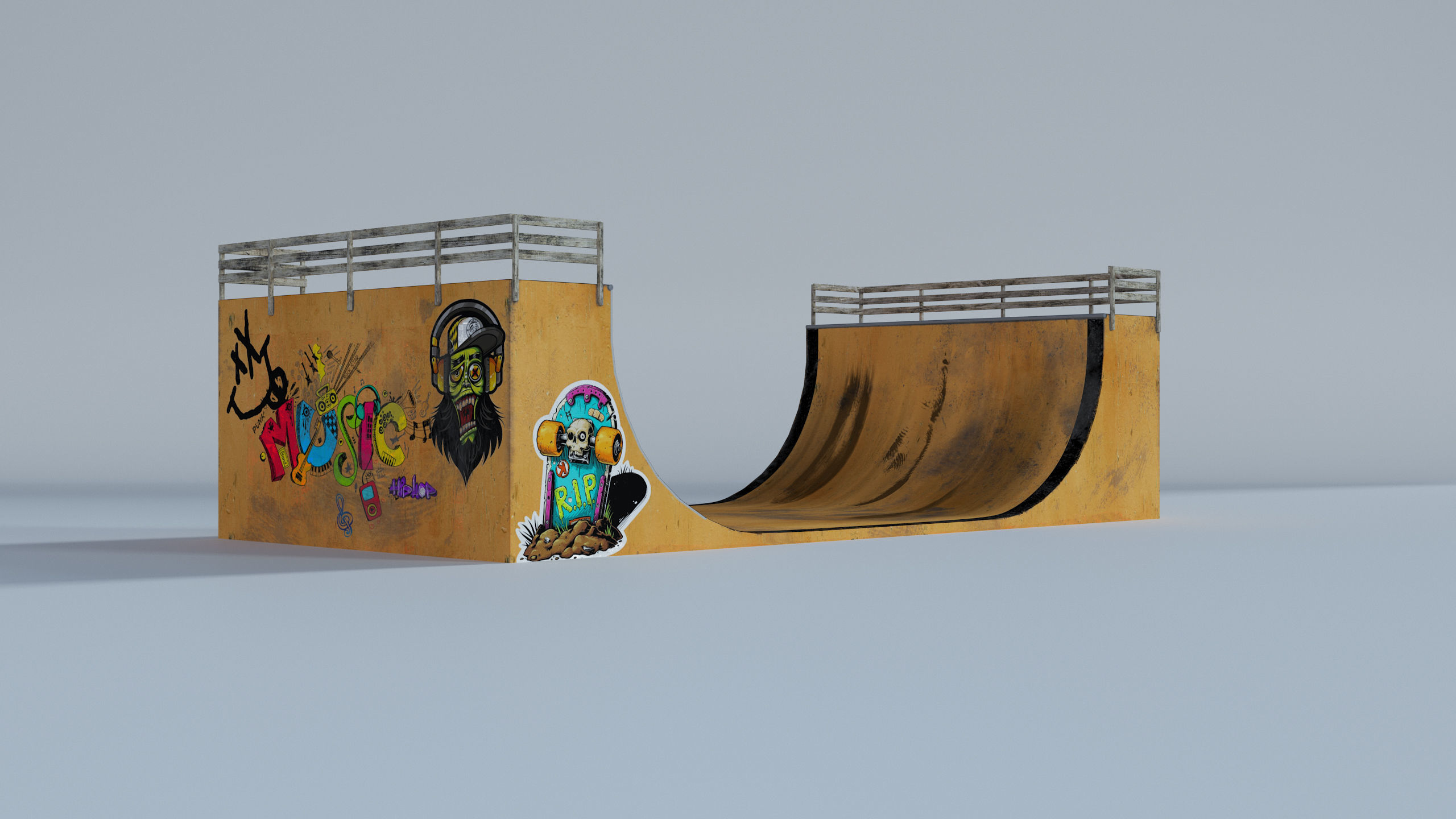 Skate Park Low-poly 3D model_29