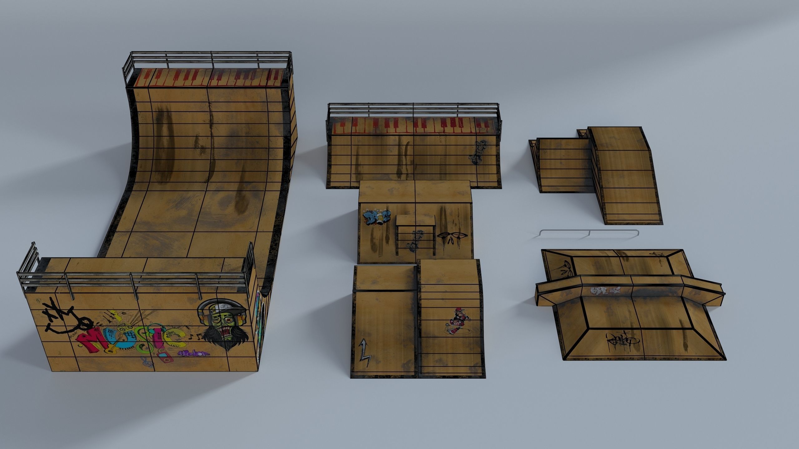 Skate Park Low-poly 3D model_78