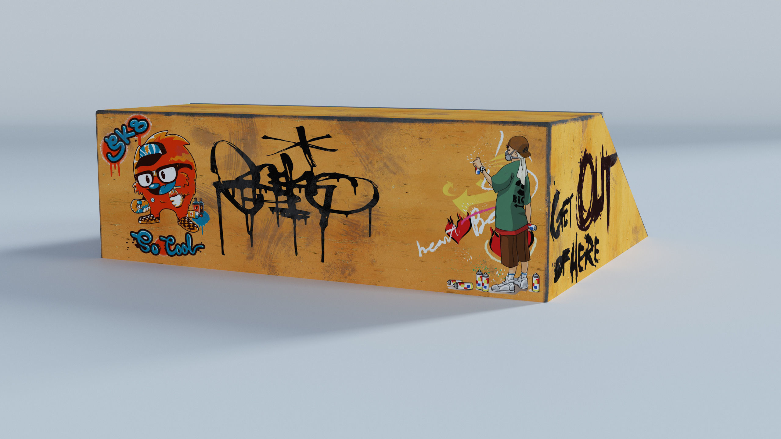 Skate Park Low-poly 3D model_4