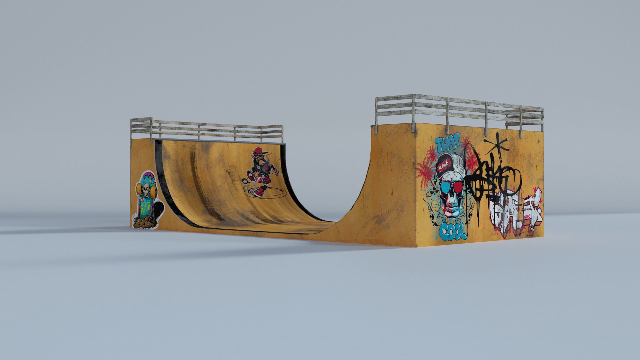 Skate Park Low-poly 3D model_33