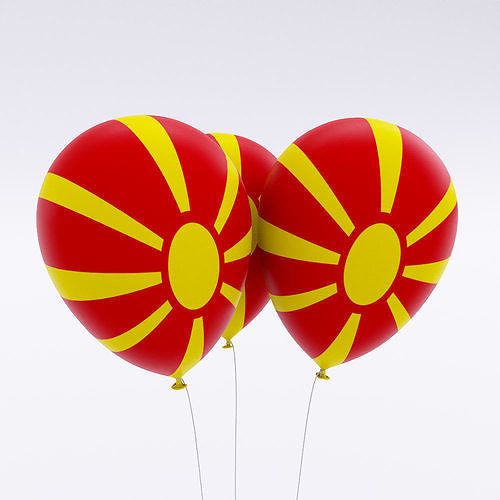 Macedonia country balloon low poly 3d model  Low-poly 3D model