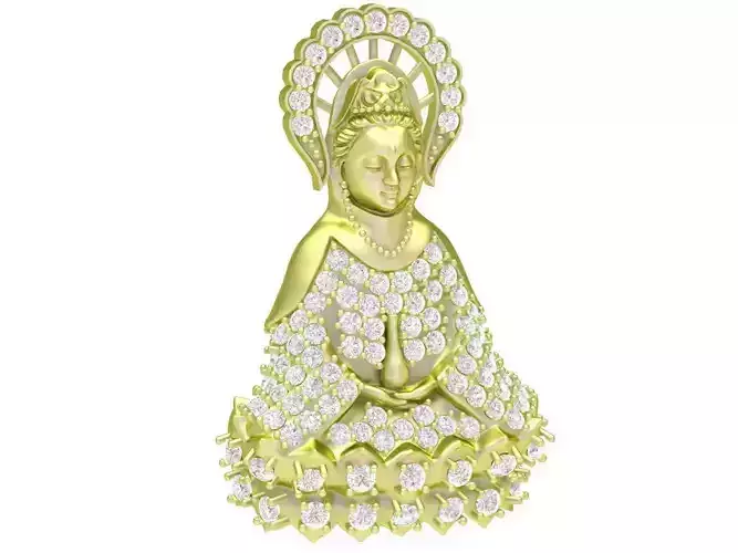 FENGSHUI LUCKY DIAMOND Guan Yin Buddha PENDANT 3298