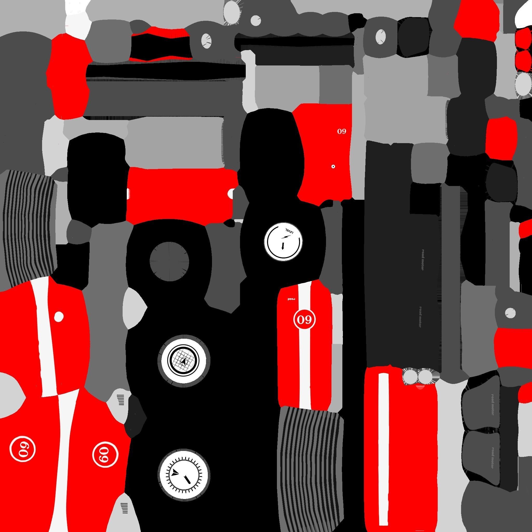 Motorcycle Cartoon A01 Red Racing - Custom Vehicle Design Low-poly 3D model_22