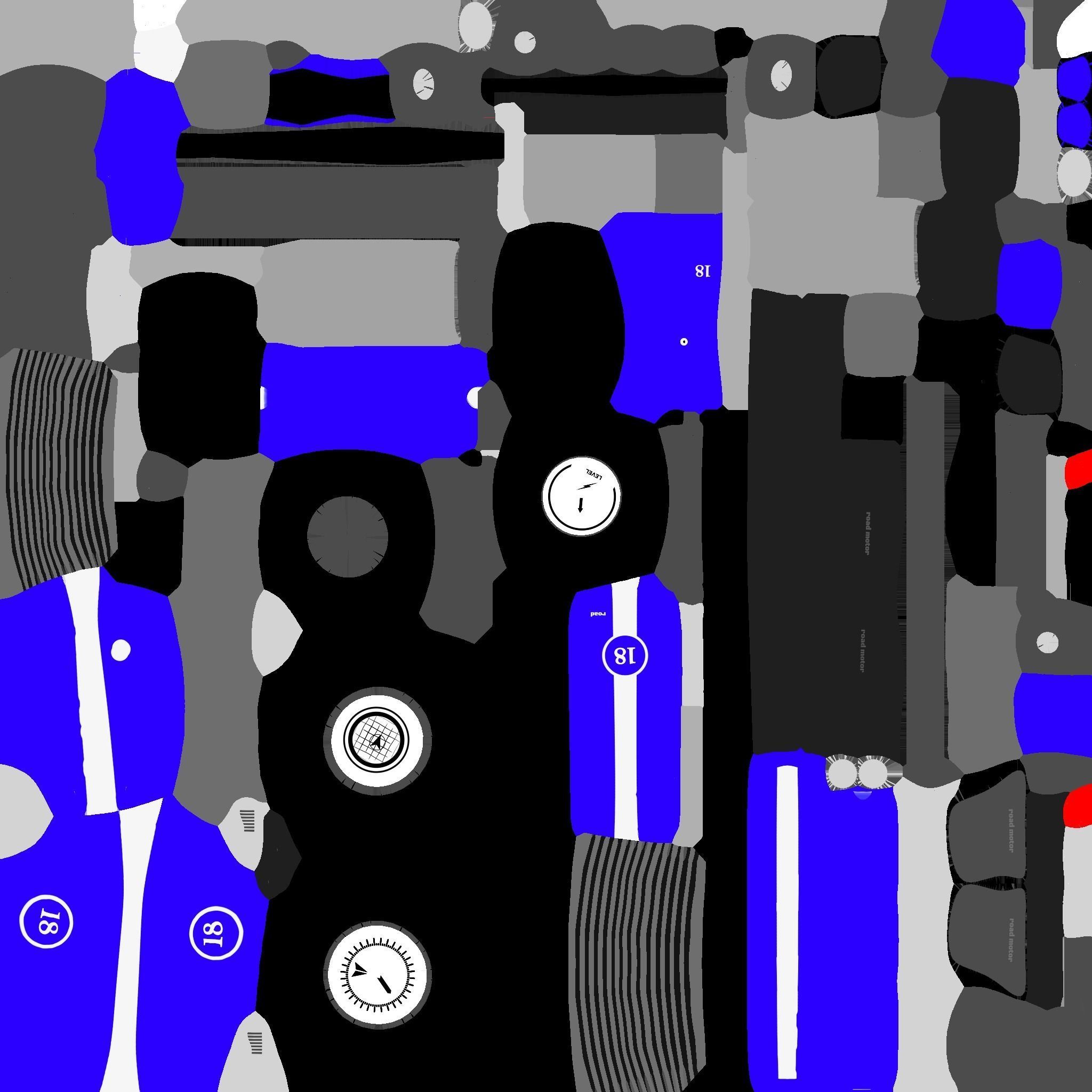 Motorcycle Cartoon A02 Blue Racing - Custom Vehicle Design Low-poly 3D model_22