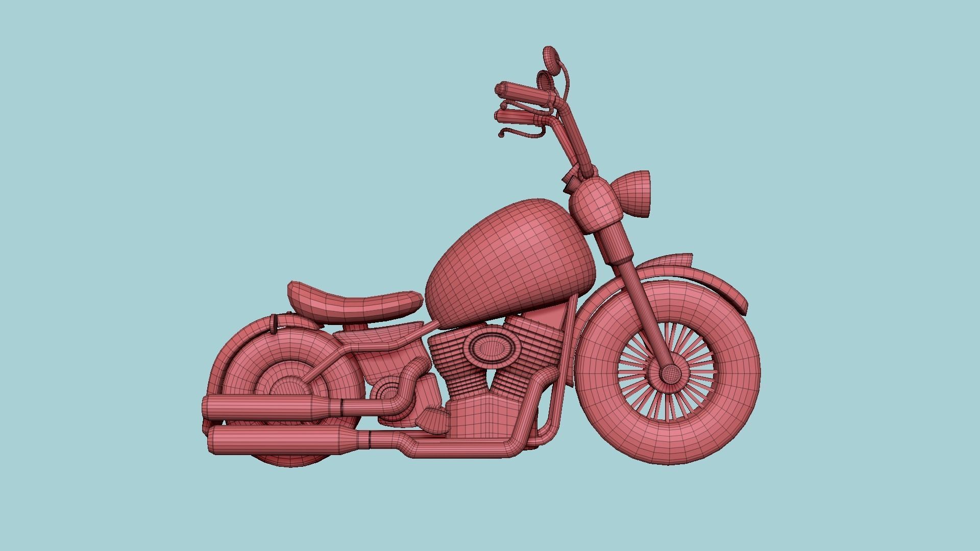 Motorcycle Cartoon A03 Yellow Racing - Custom Vehicle Design Low-poly 3D model_15