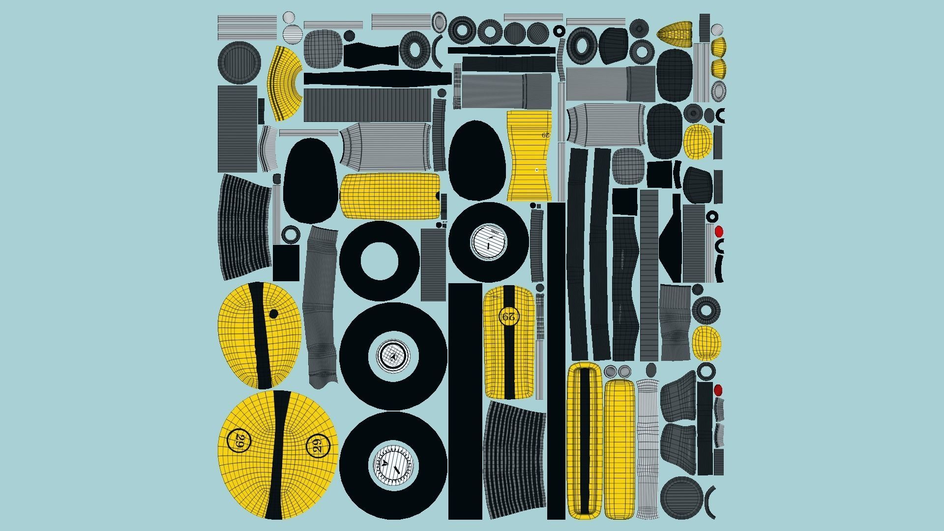 Motorcycle Cartoon A03 Yellow Racing - Custom Vehicle Design Low-poly 3D model_5