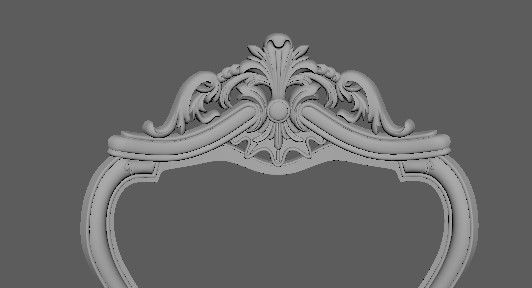 armchair ornate chair 3D model_2