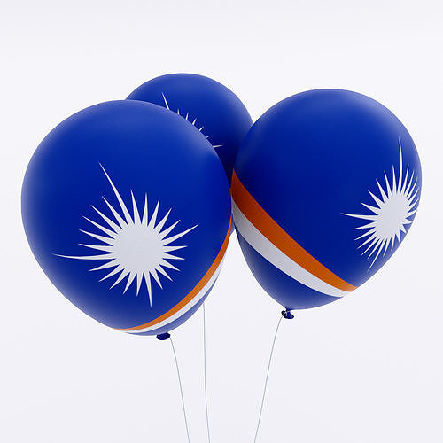 Marshall Islands country balloon 3d model Low-poly 3D model