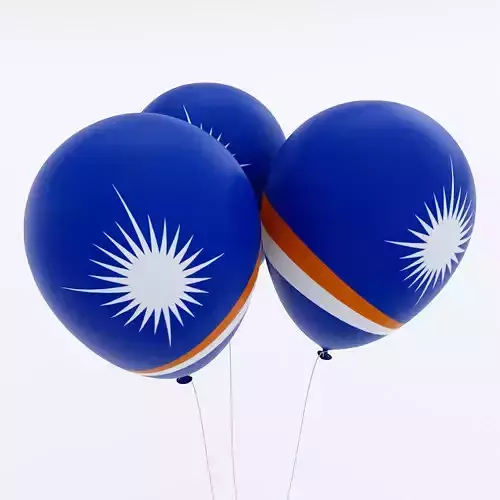Marshall Islands country balloon 3d model Low-poly 3D model