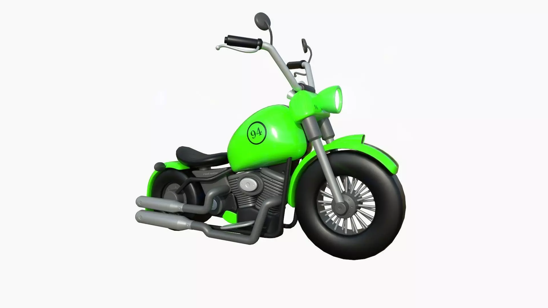 Motorcycle Cartoon A04 Green Racing - Custom Vehicle Design Low-poly 3D model