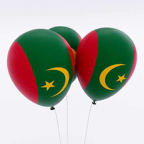 Mauritania country balloon 3d model  Low-poly 3D model