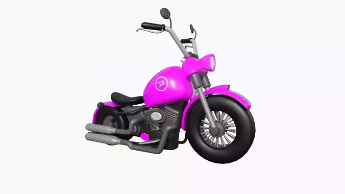 Motorcycle Cartoon A05 Pink Racing - Custom Vehicle Design Low-poly 3D model Motorcycle Cartoon A05 Pink Racing - Custom Vehicle Design Low-poly 3D model