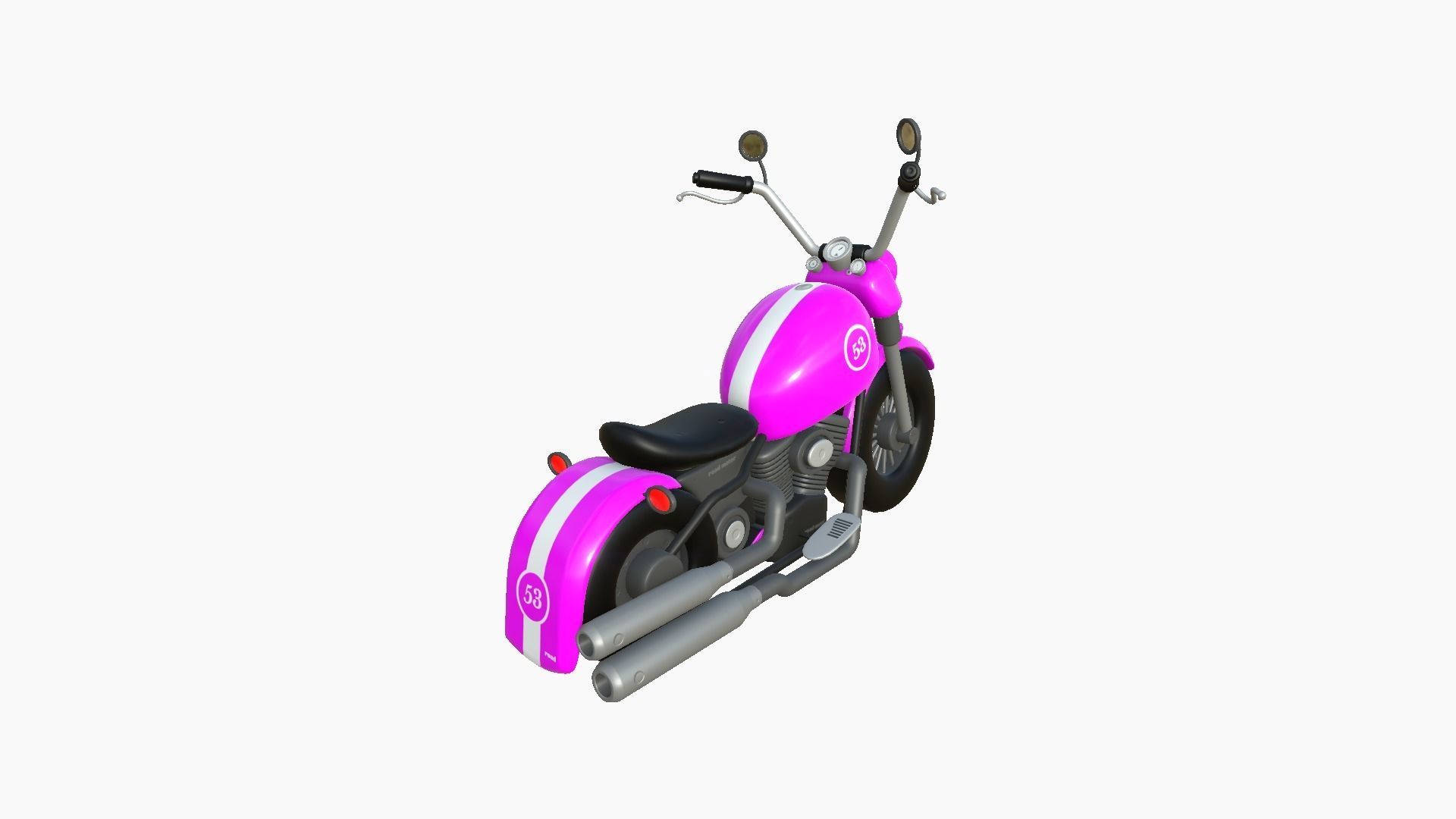 Motorcycle Cartoon A05 Pink Racing - Custom Vehicle Design Low-poly 3D model_1