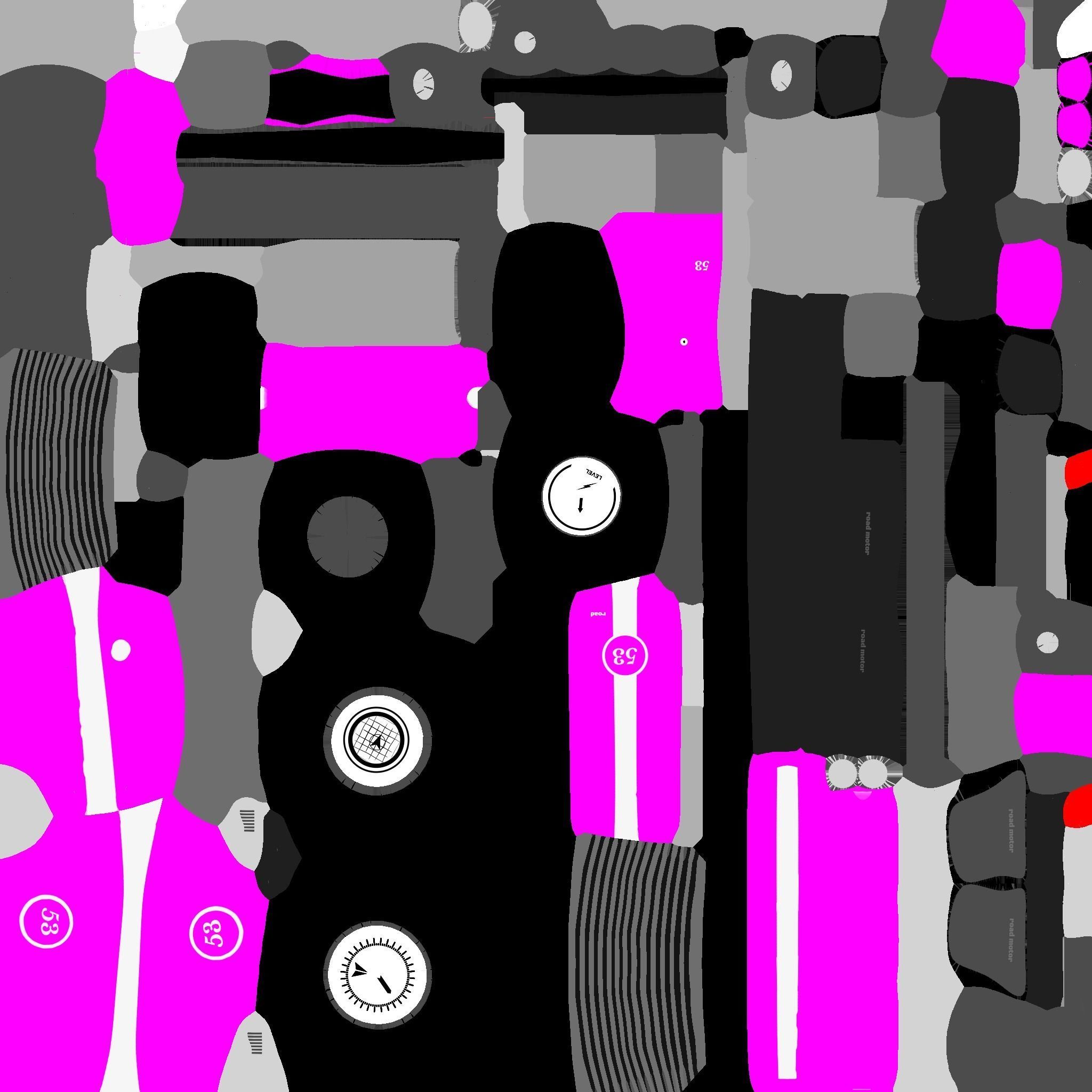 Motorcycle Cartoon A05 Pink Racing - Custom Vehicle Design Low-poly 3D model_22