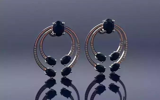 Earring Oval Loops - Jewelry 3D - BR-157 3D print model
