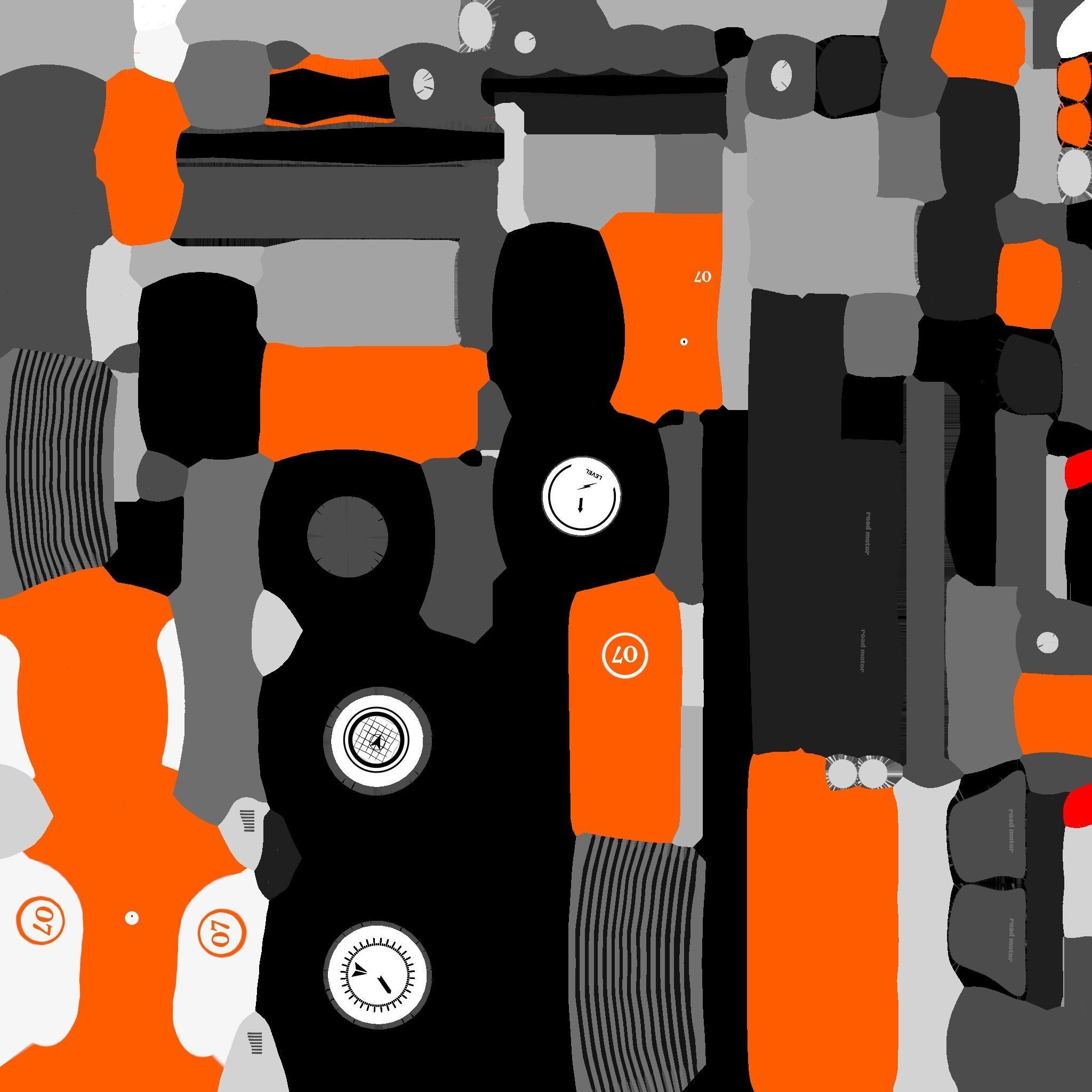 Motorcycle Cartoon A06 Orange Racing - Custom Vehicle Design Low-poly 3D model_22