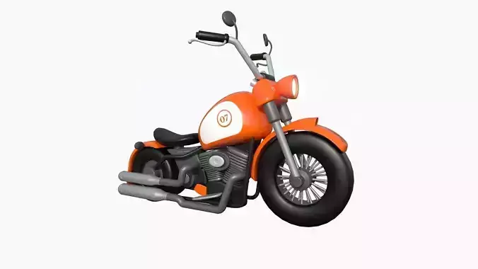 Motorcycle Cartoon A06 Orange Racing - Custom Vehicle Design Low-poly 3D model Motorcycle Cartoon A06 Orange Racing - Custom Vehicle Design Low-poly 3D model