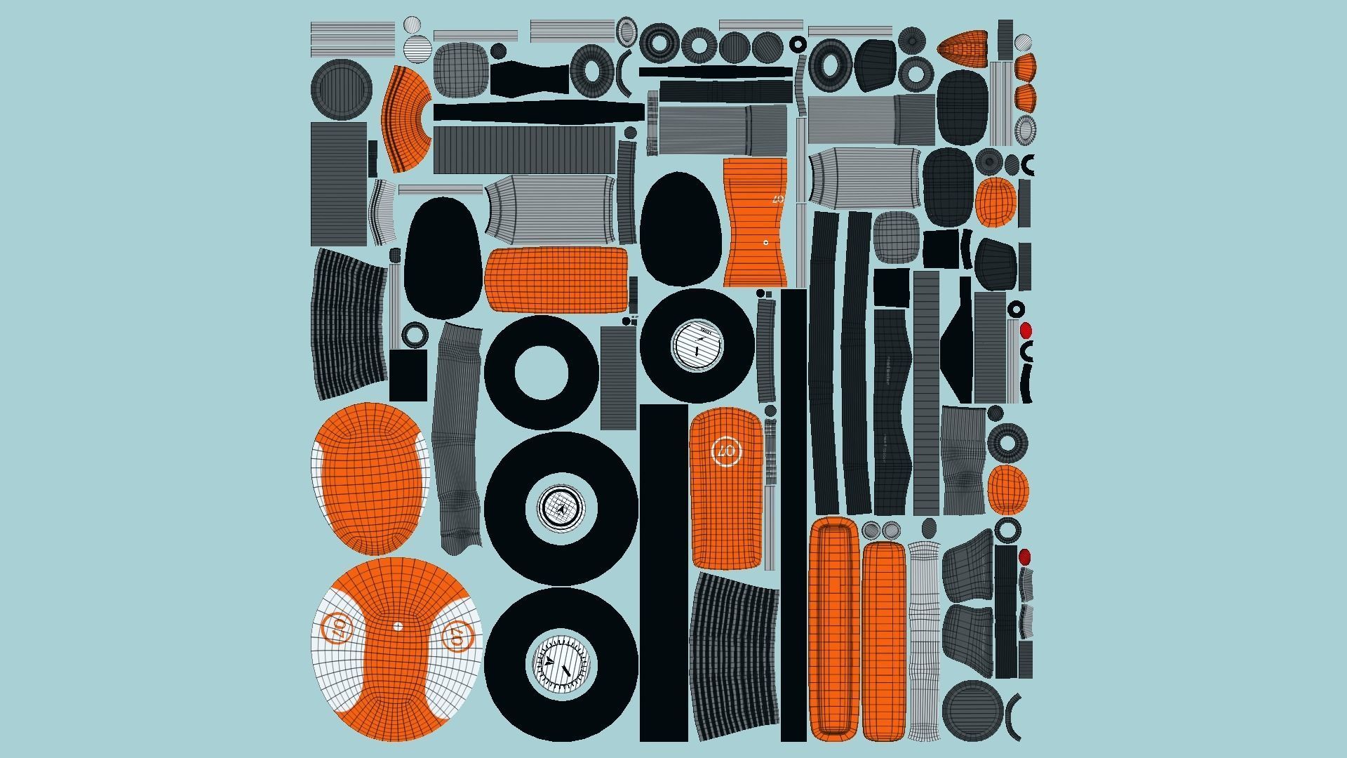 Motorcycle Cartoon A06 Orange Racing - Custom Vehicle Design Low-poly 3D model_5