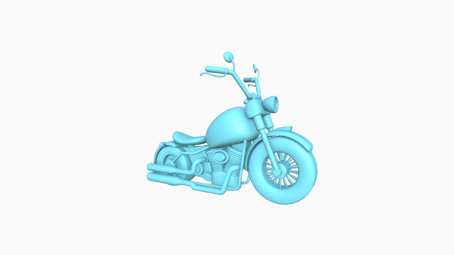 Motorcycle Cartoon A07 Purple - Custom Vehicle Design Low-poly 3D model_7