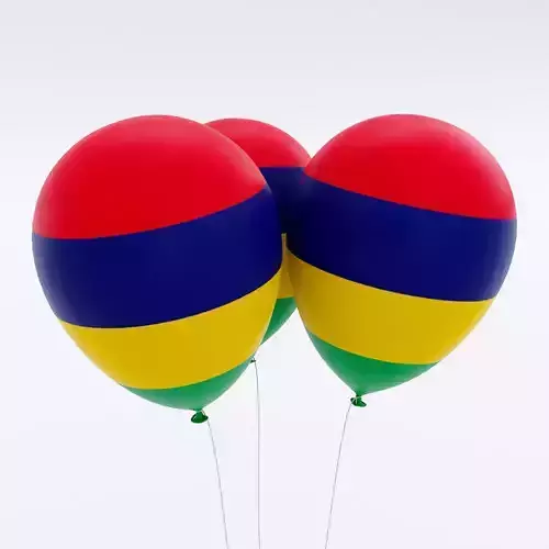 Mauritius country balloon low poly 3d model  Low-poly 3D model