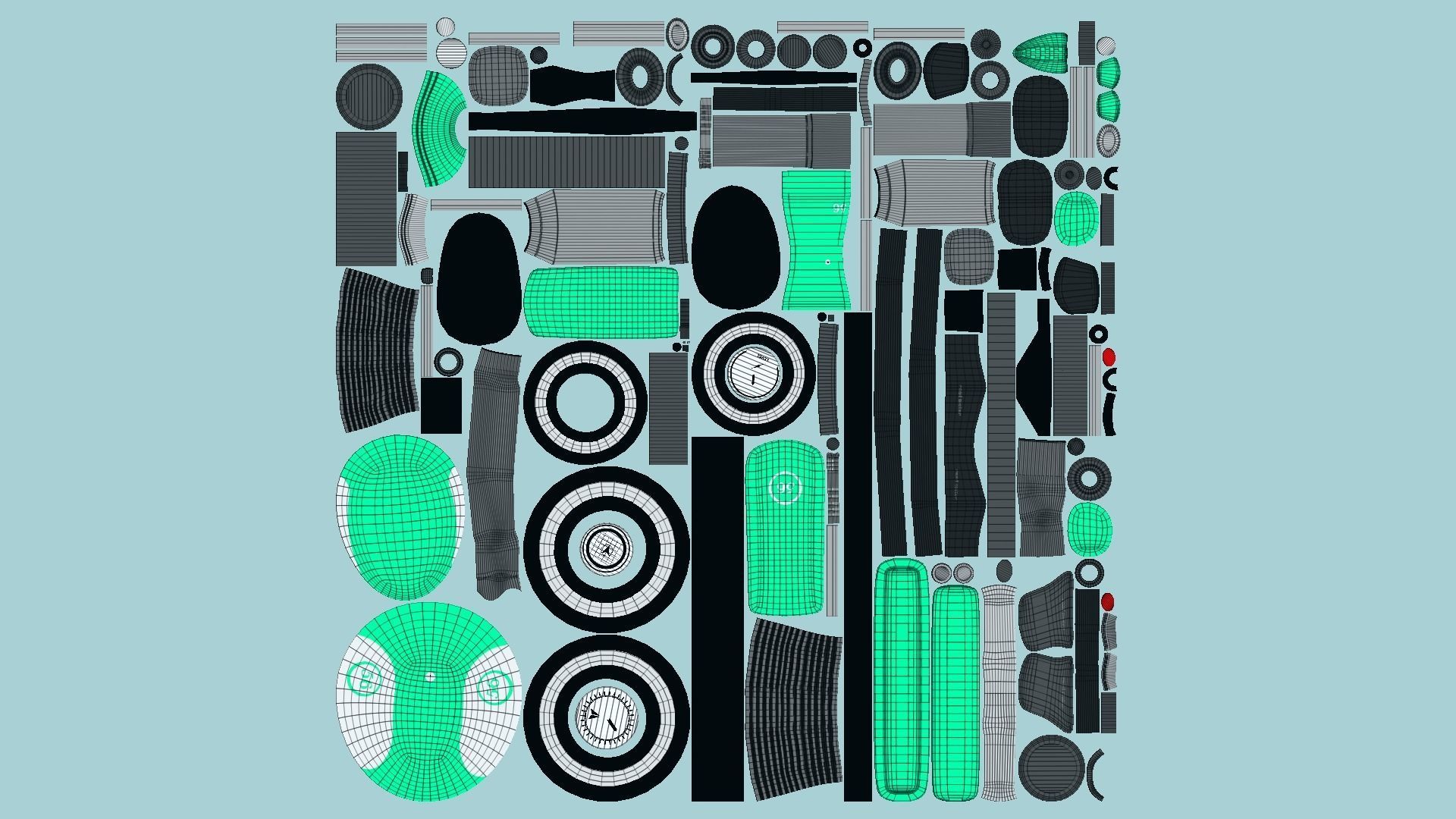 Motorcycle Cartoon A08 Aqua - Custom Vehicle Design Low-poly 3D model_5