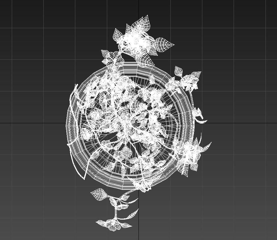 Pink flowers in clay pot 3D model_13