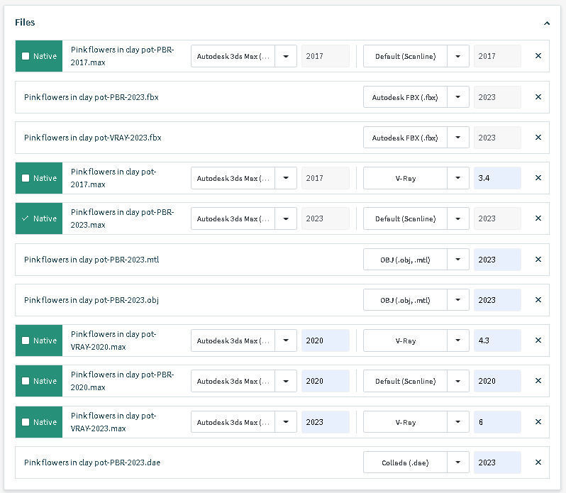 Pink flowers in clay pot 3D model_18