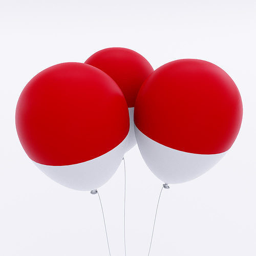 Monaco country balloon 3d model  Low-poly 3D model