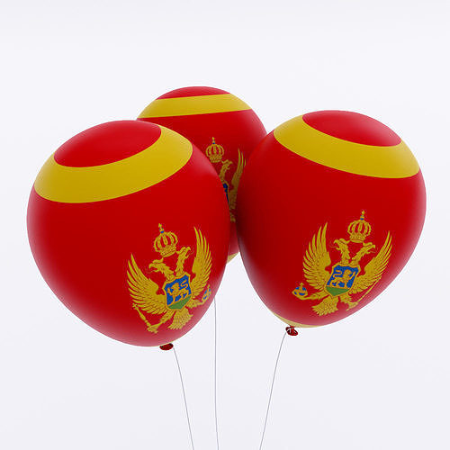 Montenegro country balloon low poly 3d model  Low-poly 3D model