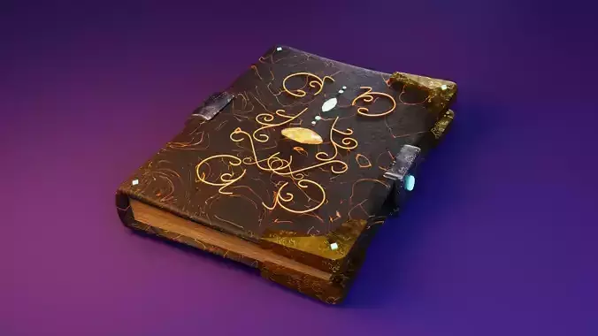 Fantasy magic book Free 3D model