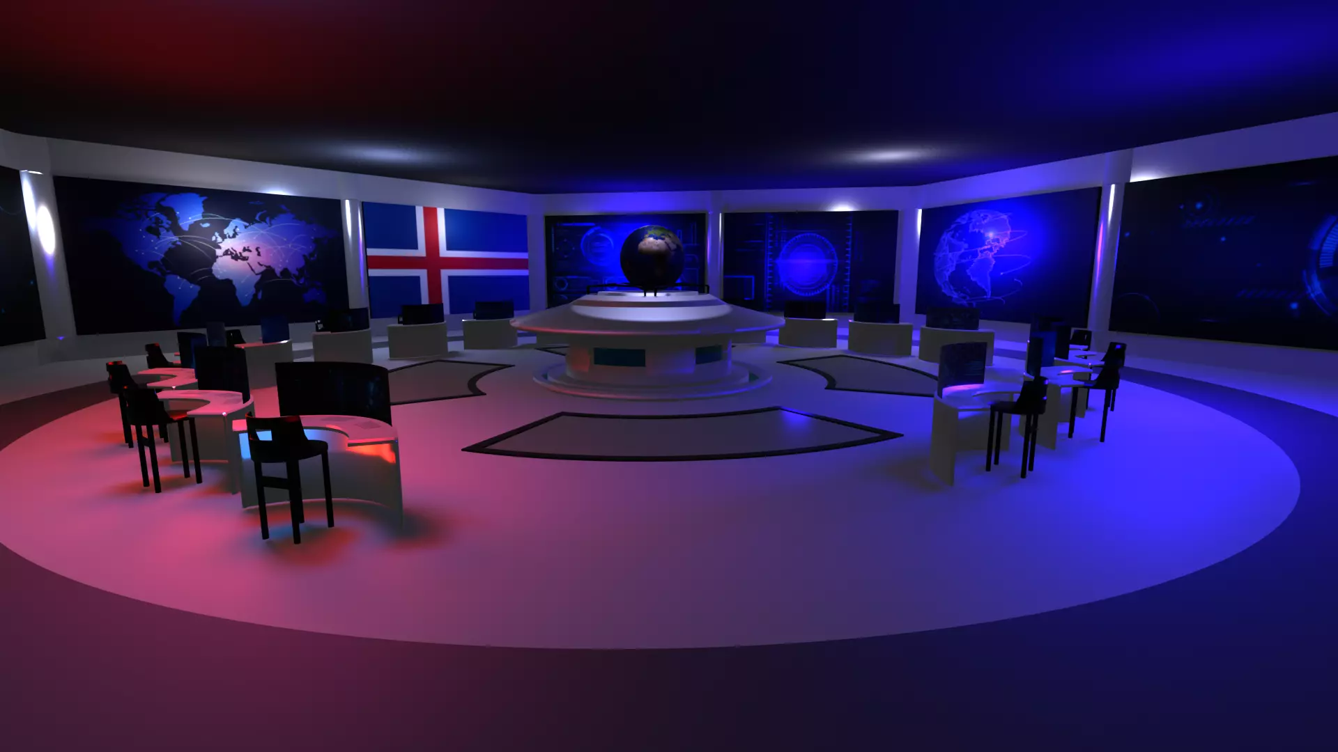 Command Center - Control Room- Military Base - Iceland Low-poly 3D model_0