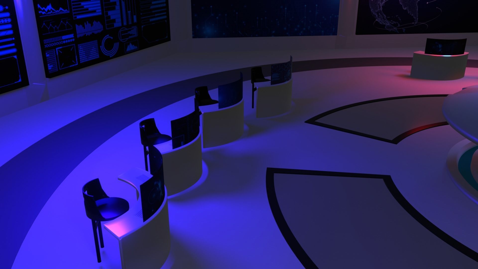 Command Center - Control Room- Military Base - Iceland Low-poly 3D model_6