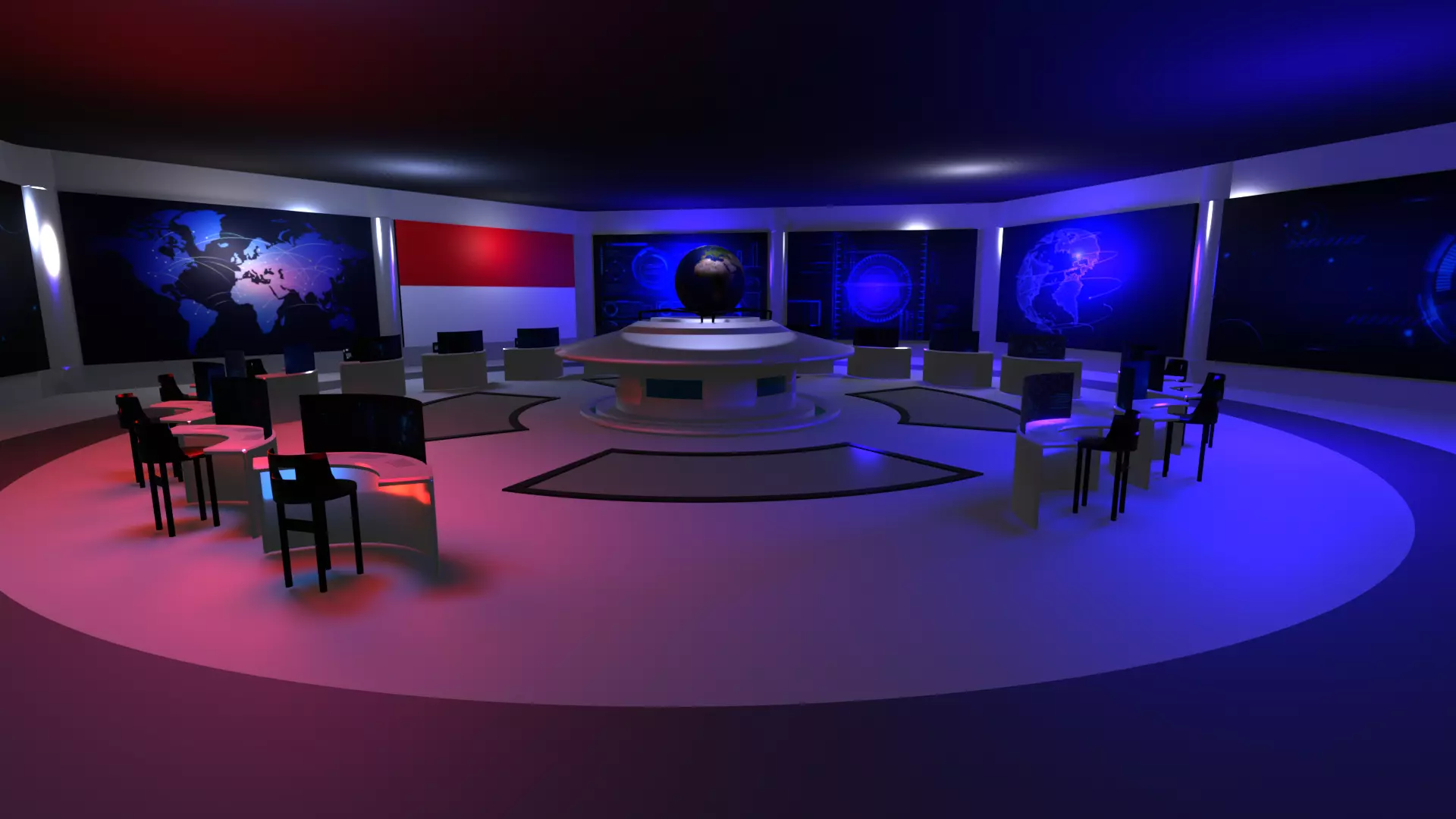 Command Center - Control Room- Military Base - Indonesia Low-poly 3D model_0