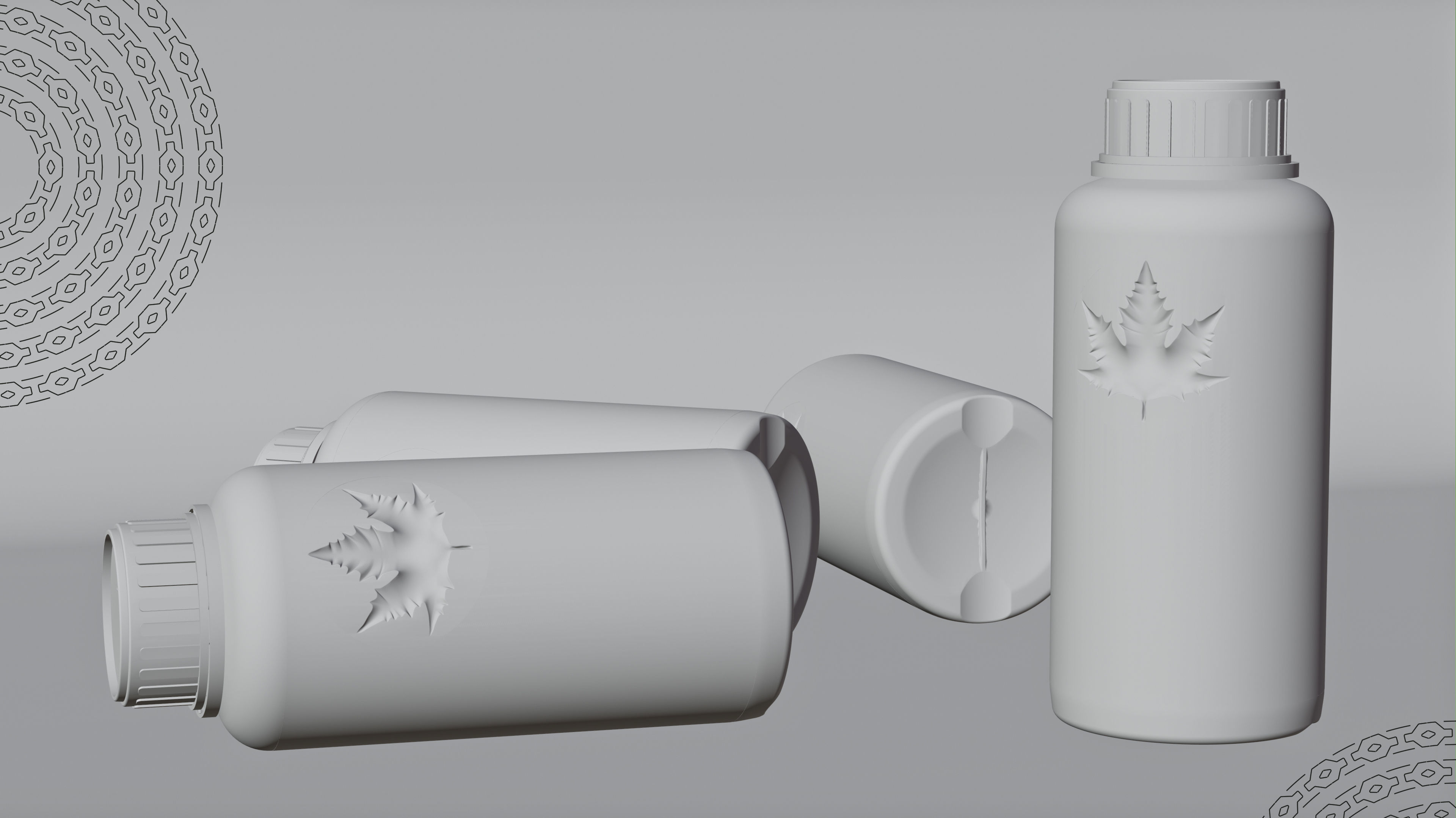 500ml pesticide bottle design 3D model_1