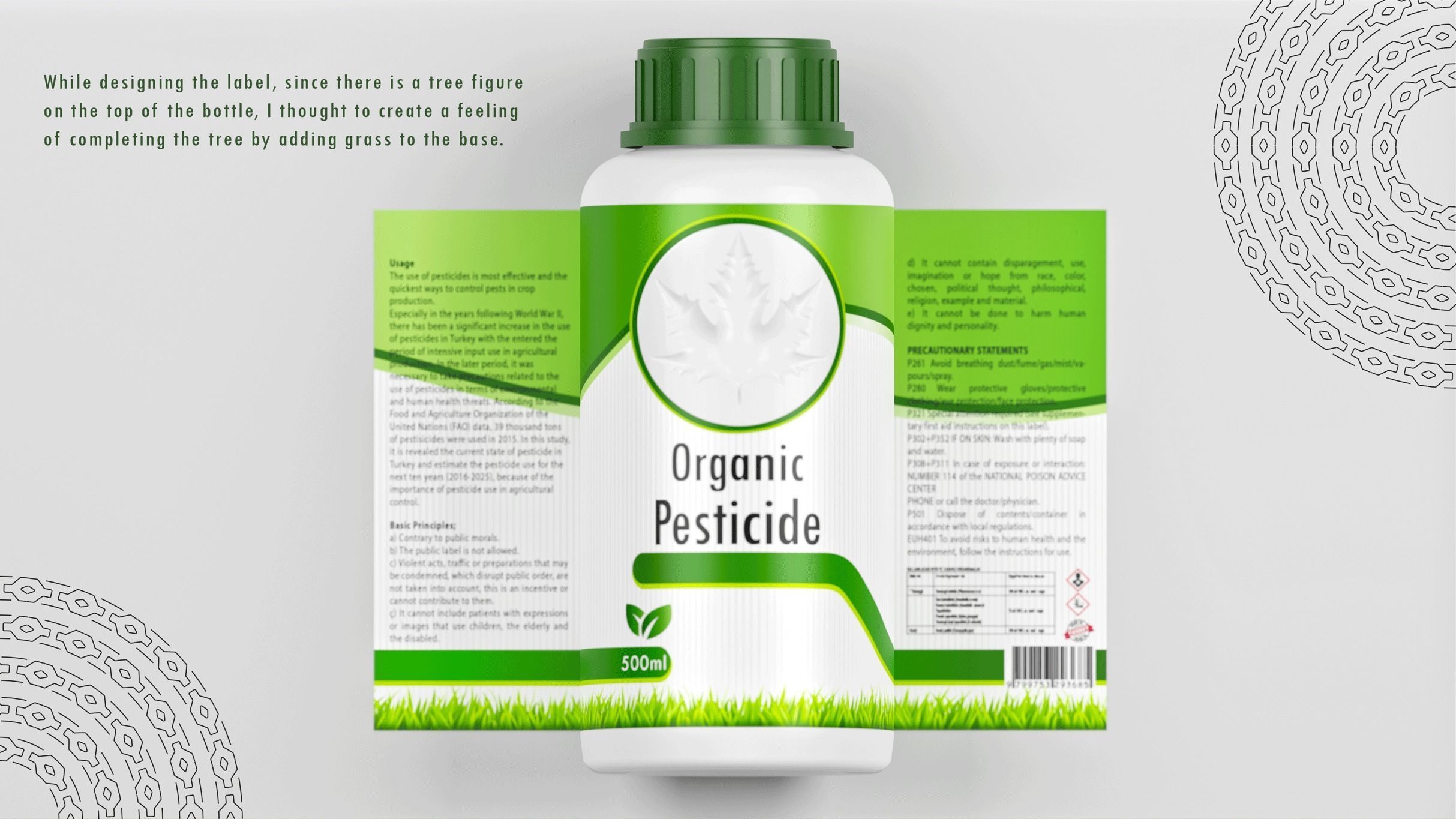 500ml pesticide bottle design 3D model_3