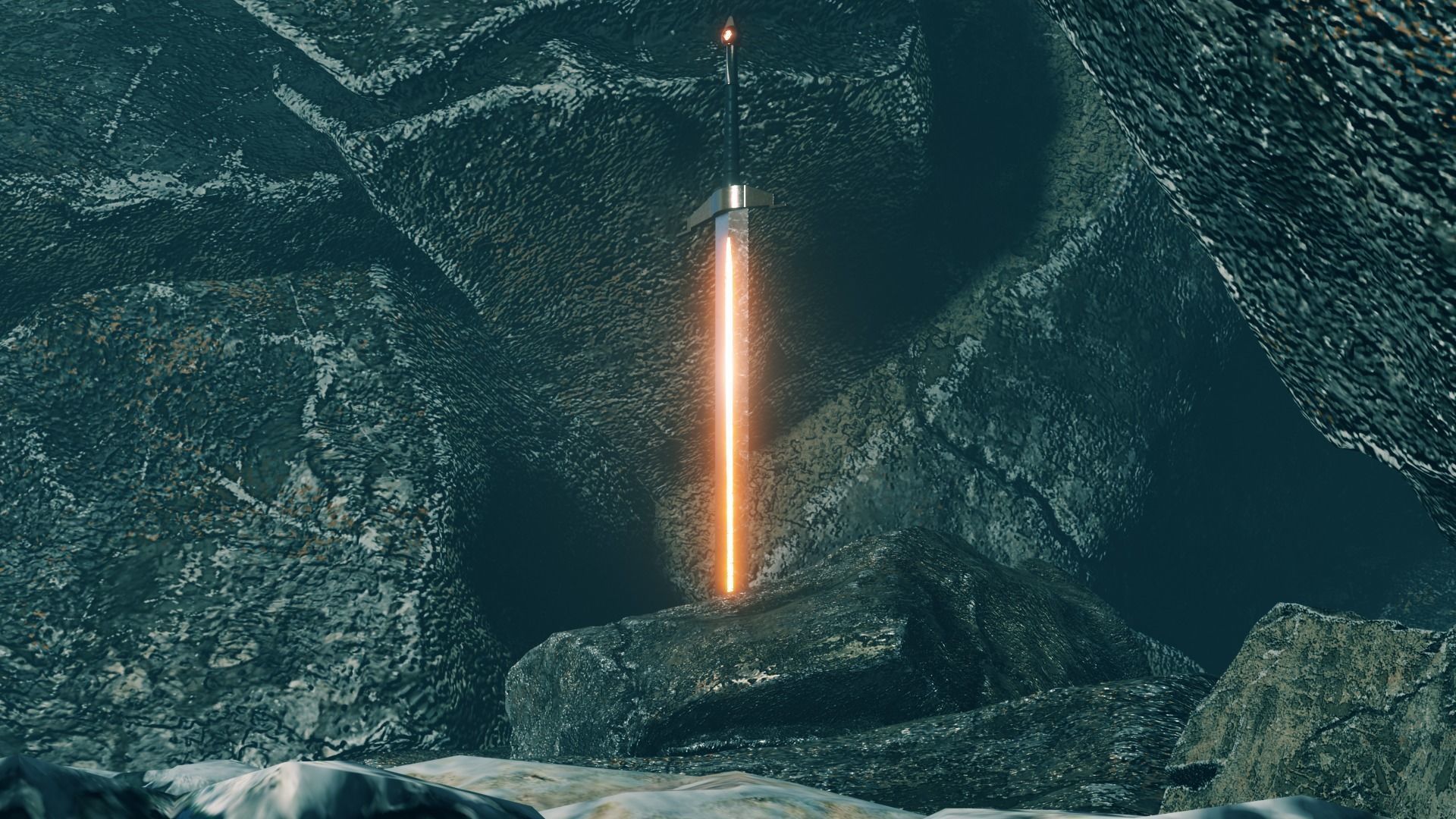 Arthurs sword Low-poly 3D model_3