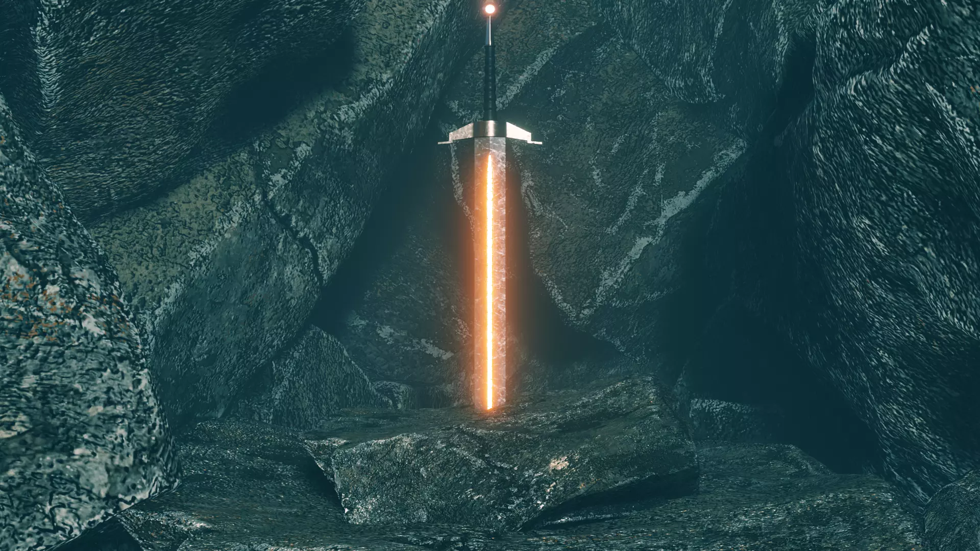 Arthurs sword Low-poly 3D model_0