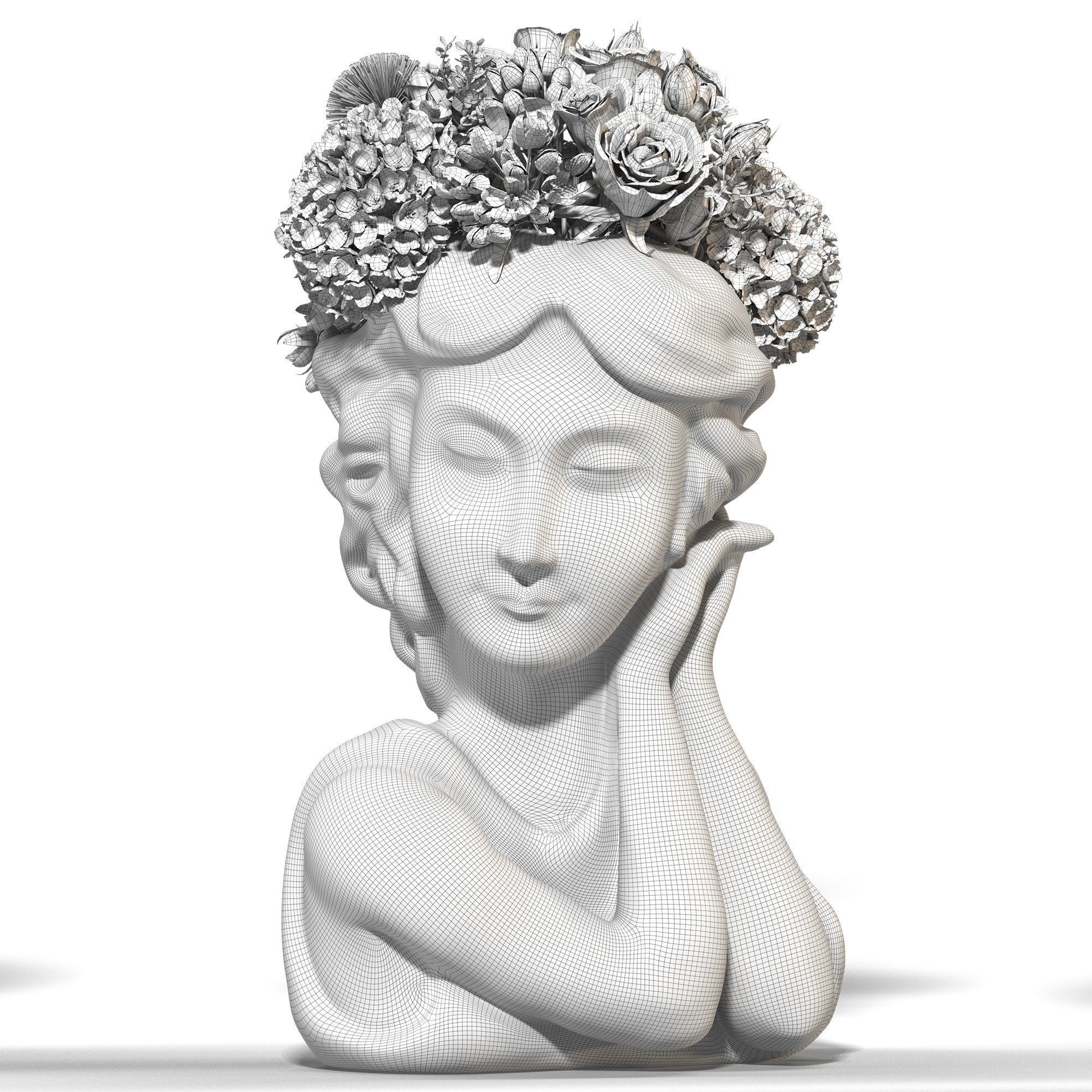 Face Vase decoration 4 3D model_2
