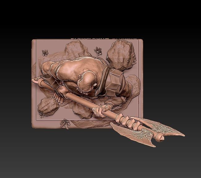 Miniature Set viking statue 3D print model_9