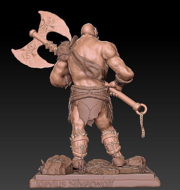 Miniature Set viking statue 3D print model_8