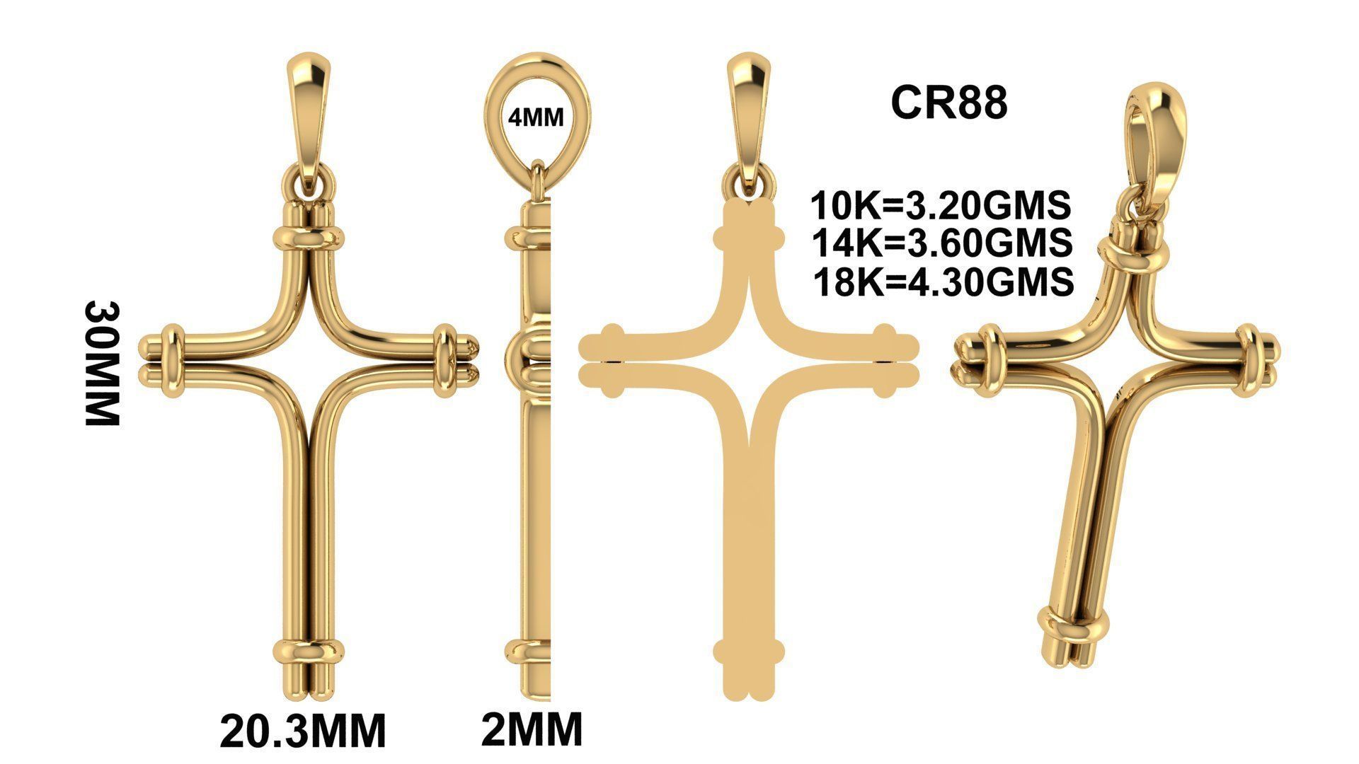 CROSS PENDANT CR88 3D print model_6
