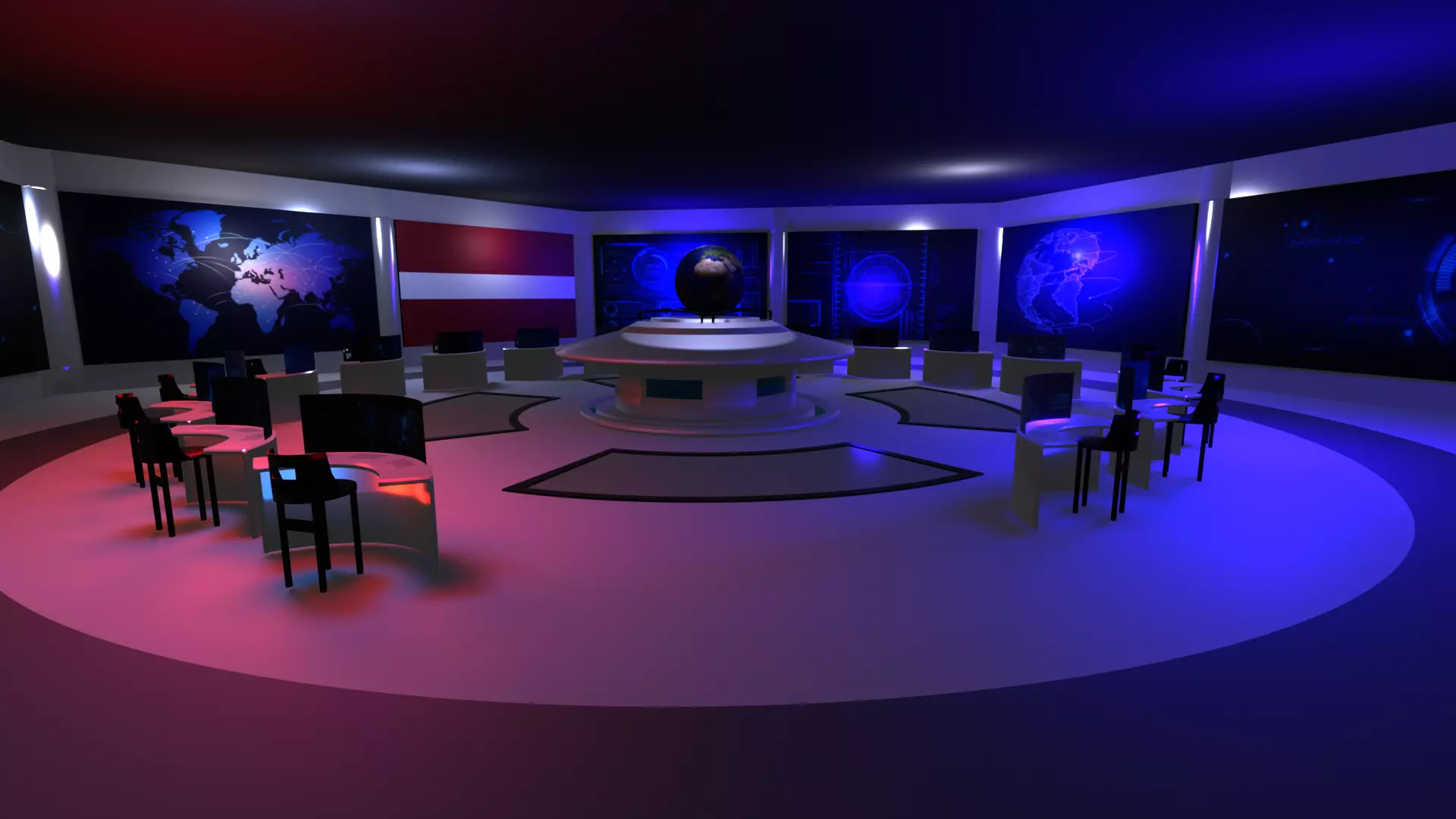 Command Center - Control Room- Military Base - Latvia  Low-poly 3D model_0